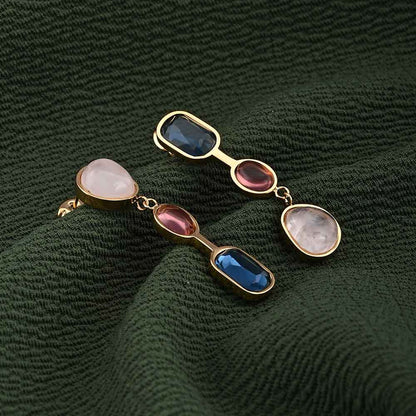 Multi Gemstone Drop Earrings