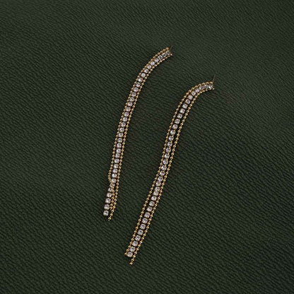 Elegant Gold Stone Drop earrings
