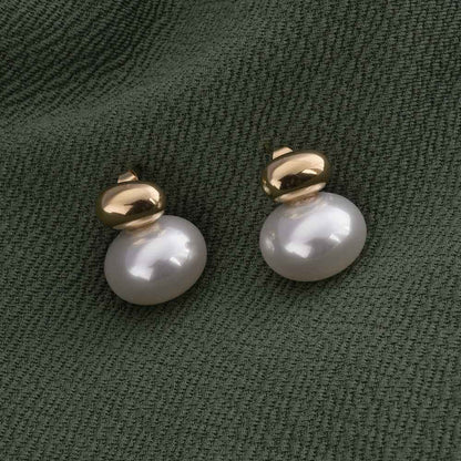 Pearl Gold Stud Earrings