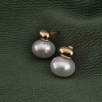 Pearl Gold Stud Earrings