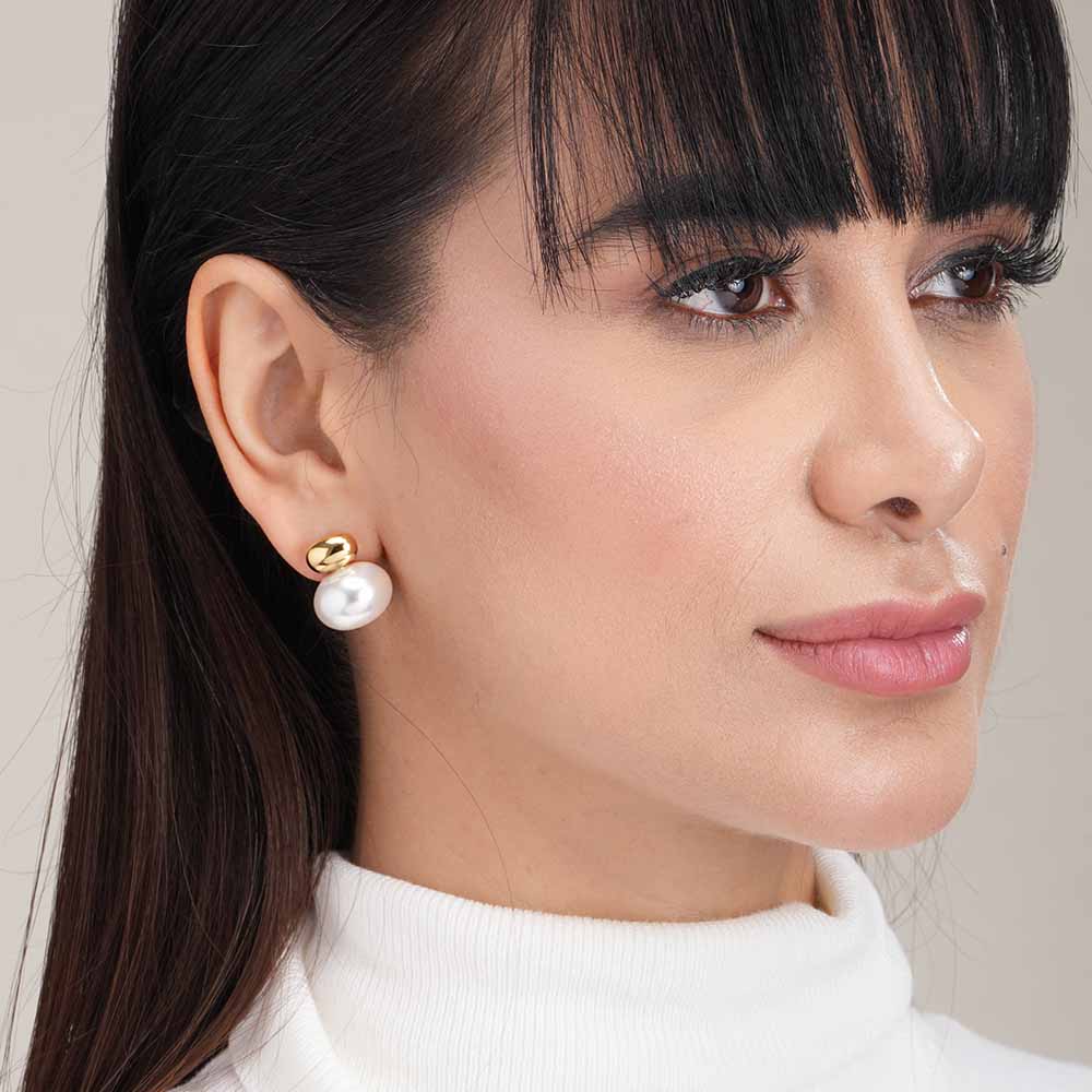 Pearl Gold Stud Earrings