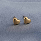 Cuban Chain Hollow Heart Necklace & Minimalist Heart Stud Earrings Gift set