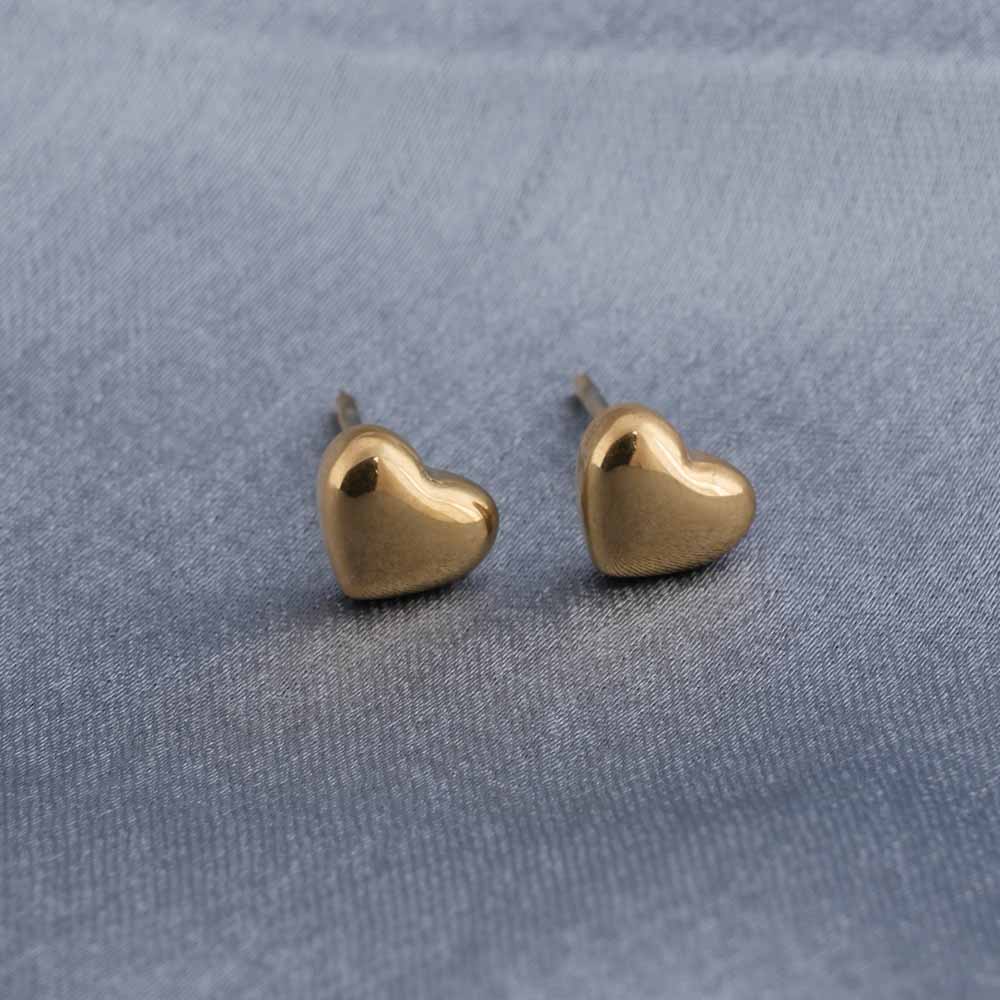 Cuban Chain Hollow Heart Necklace & Minimalist Heart Stud Earrings Gift set