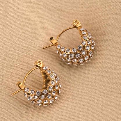 Modern Studded Hoop Earrings