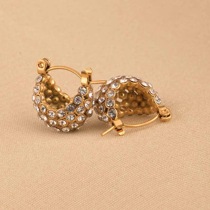 Modern Studded Hoop Earrings