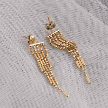 Flowing Gold Drop Earrings