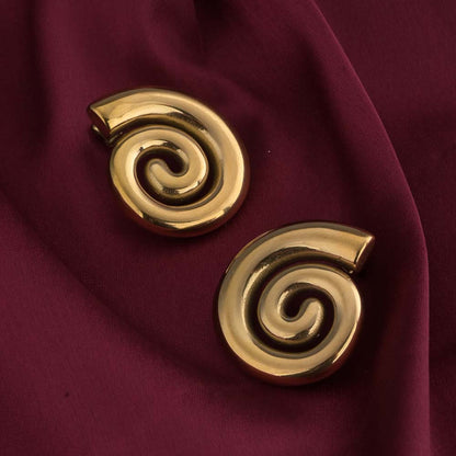 Modern Spiral Stud Earrings