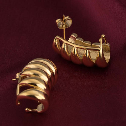Striped Gold Stud Earrings
