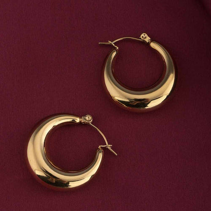 Thick Gold Hoop Earrings