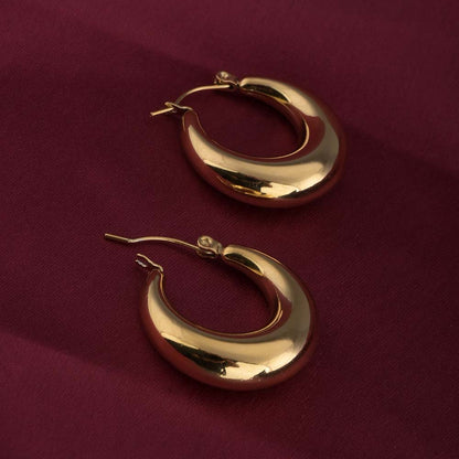 Thick Gold Hoop Earrings