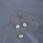 Classic Pearl Pendant and Earrings Set
