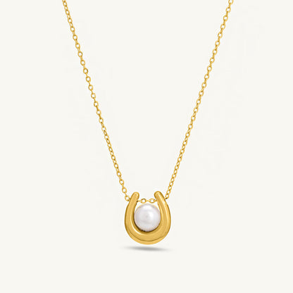Pearl Embellished U Necklace