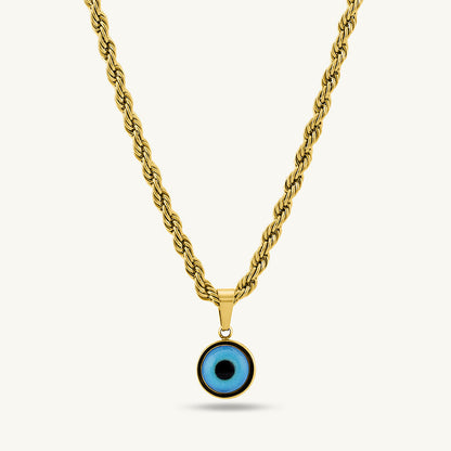 Evil-Eye Spiral Necklace & Cuff Bracelet With Ring Combo Set
