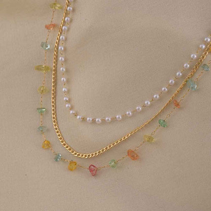 Rainbow of Gems Layered Necklace