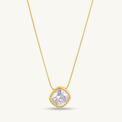 White Stone Simple Necklace