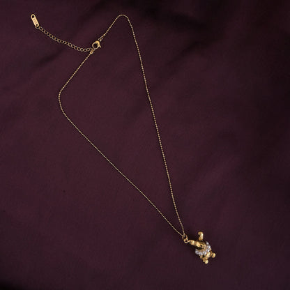 Gold Bunny Necklace With Pearls