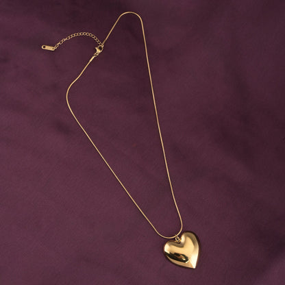 Golden Heart Charm Chain Necklace