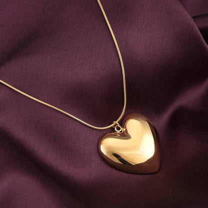 Golden Heart Charm Chain Necklace