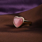 Bold Pink Stone Heart Ring