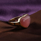 Bold Pink Stone Heart Ring