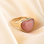 Bold Pink Stone Heart Ring