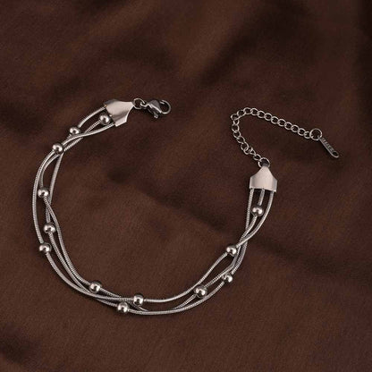 Sleek Silver Bead Bracelet