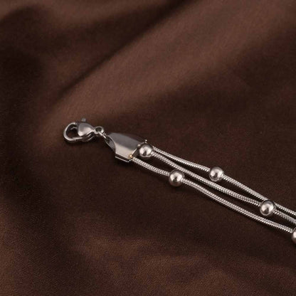 Sleek Silver Bead Bracelet
