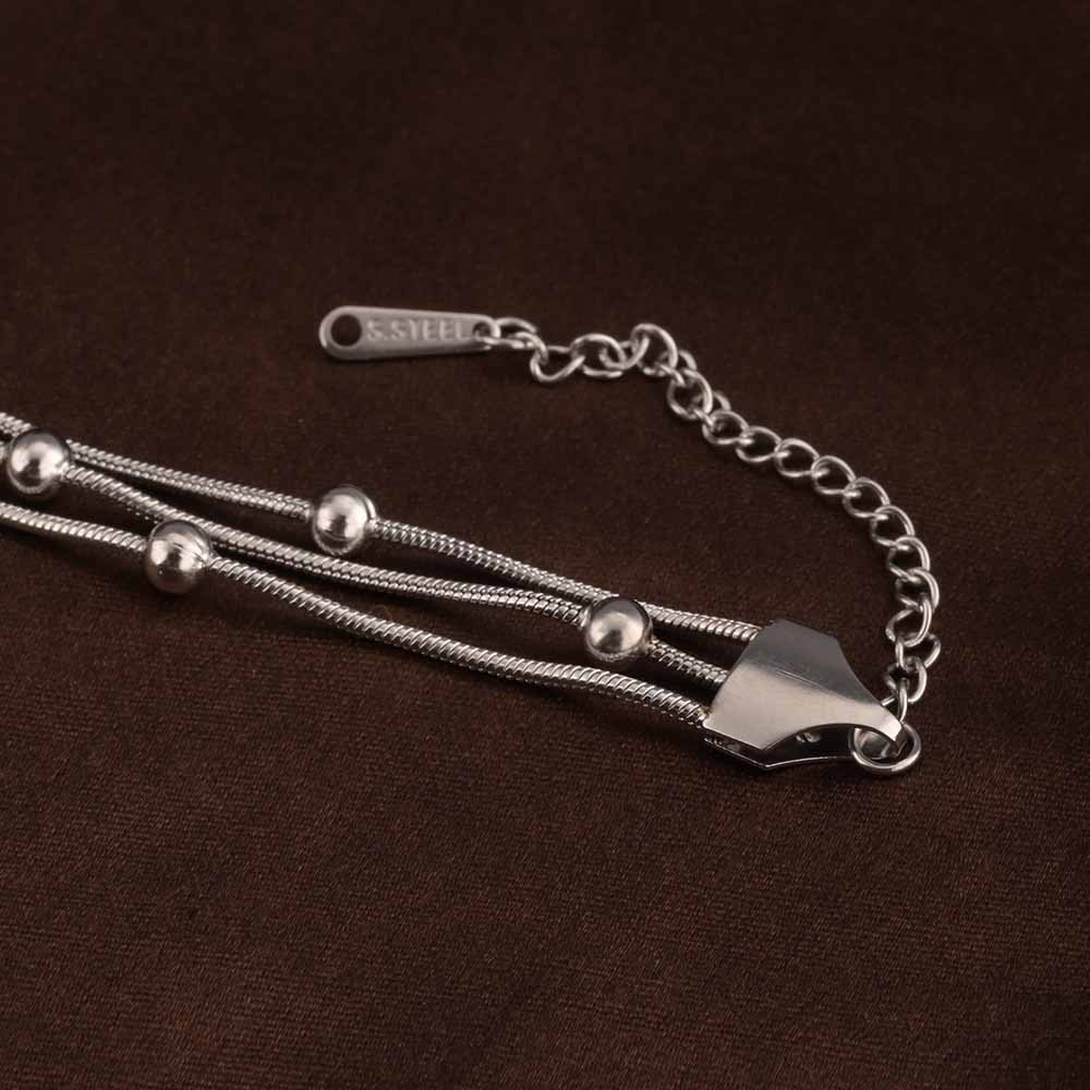 Sleek Silver Bead Bracelet
