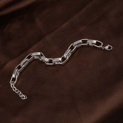 Rectangular Link Silver Bracelet