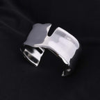 Crimped Silver Kada Bracelet