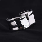 Crimped Silver Kada Bracelet