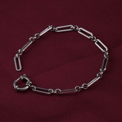 Rectangle Link Silver Bracelet