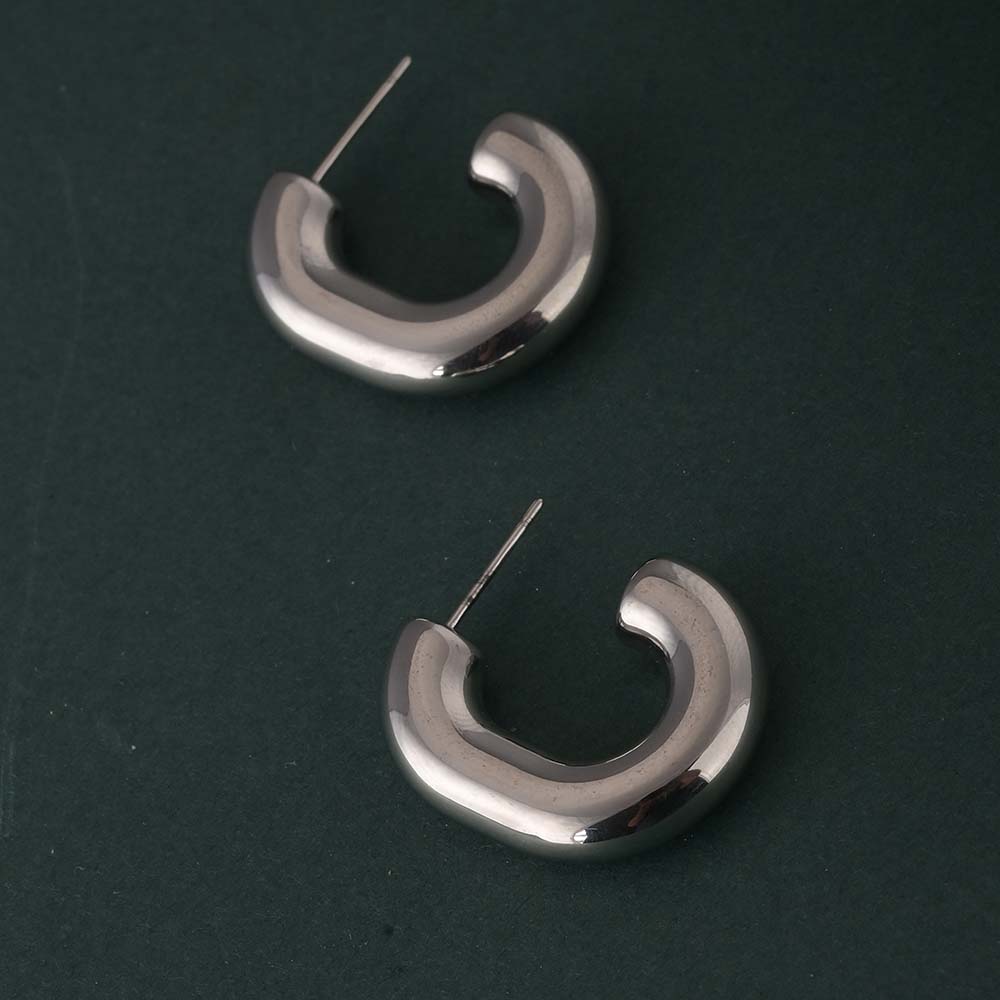 Modern Halo Earrings | Silver