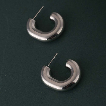 Modern Halo Earrings | Silver
