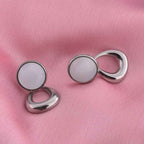 Classic White Stone Silver Drop Earrings