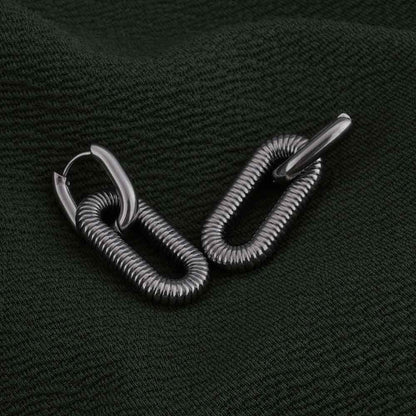 Silver Coil Drop Earrings