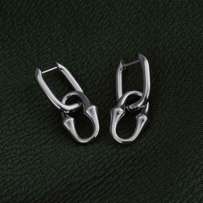 Silver Rectanguler Drop Earrings