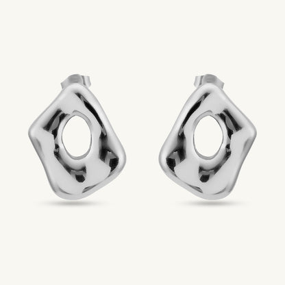 Silver Statement Stud Earrings