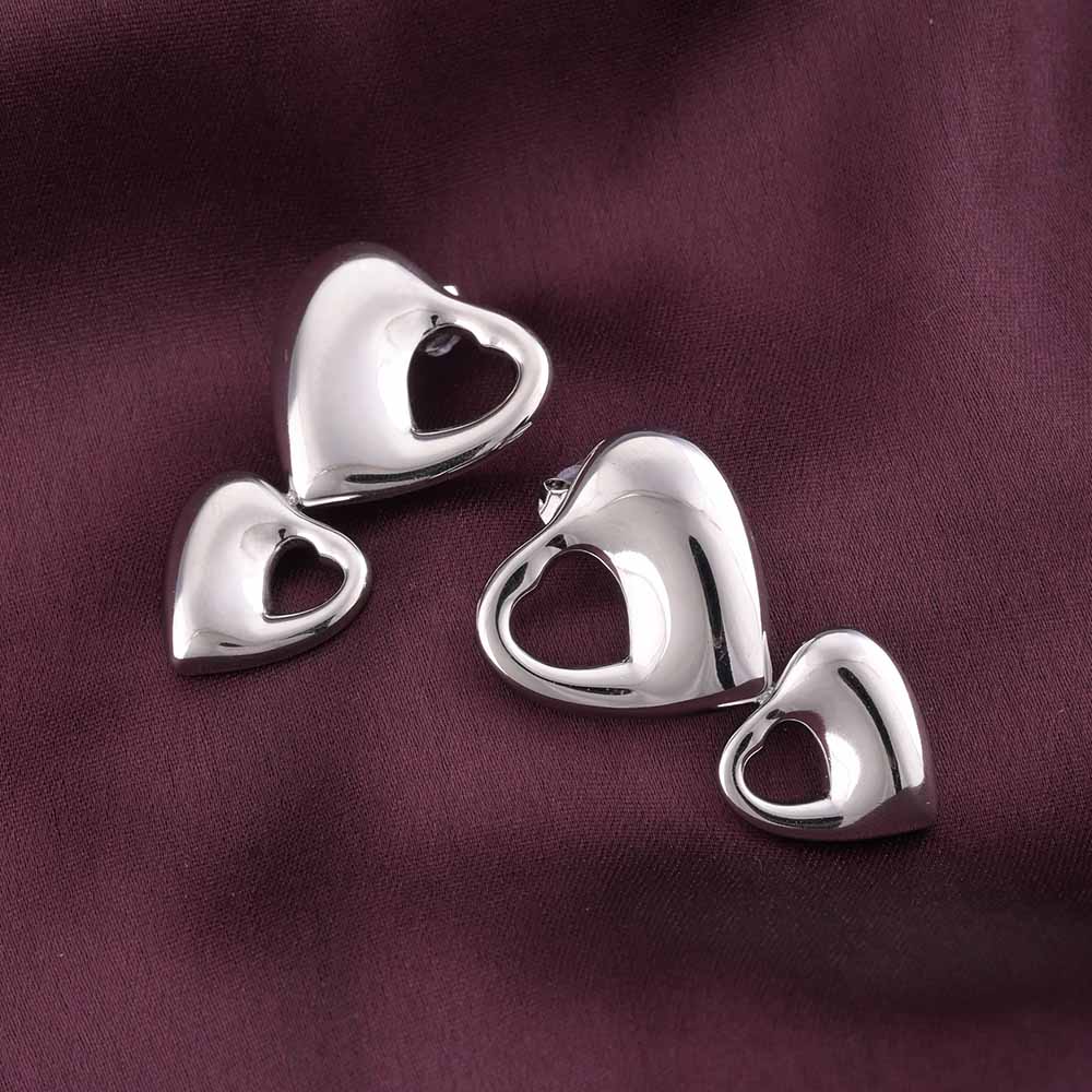 Elegant Heart Charms Drop Earrings