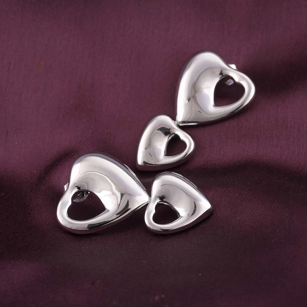 Elegant Heart Charms Drop Earrings