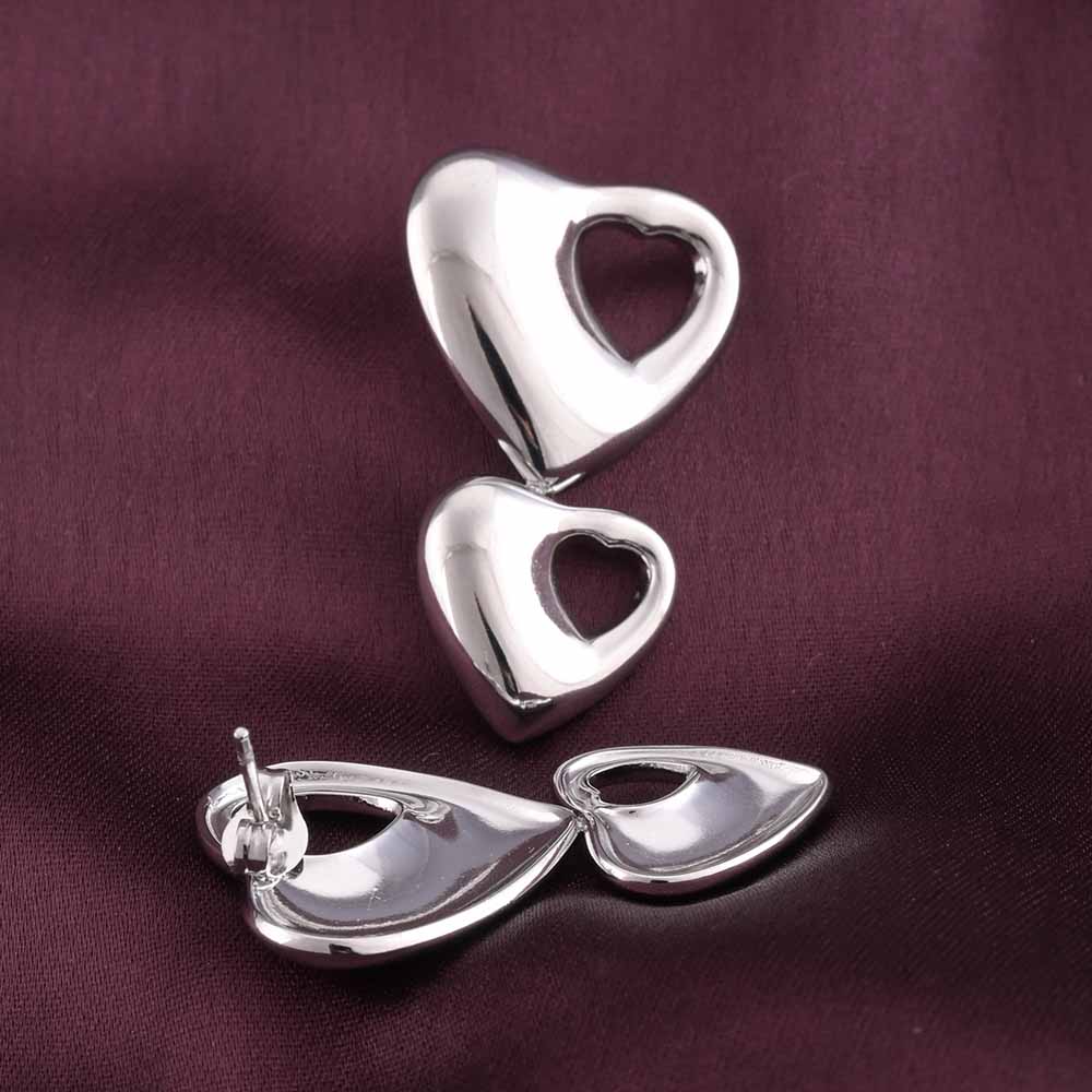 Elegant Heart Charms Drop Earrings