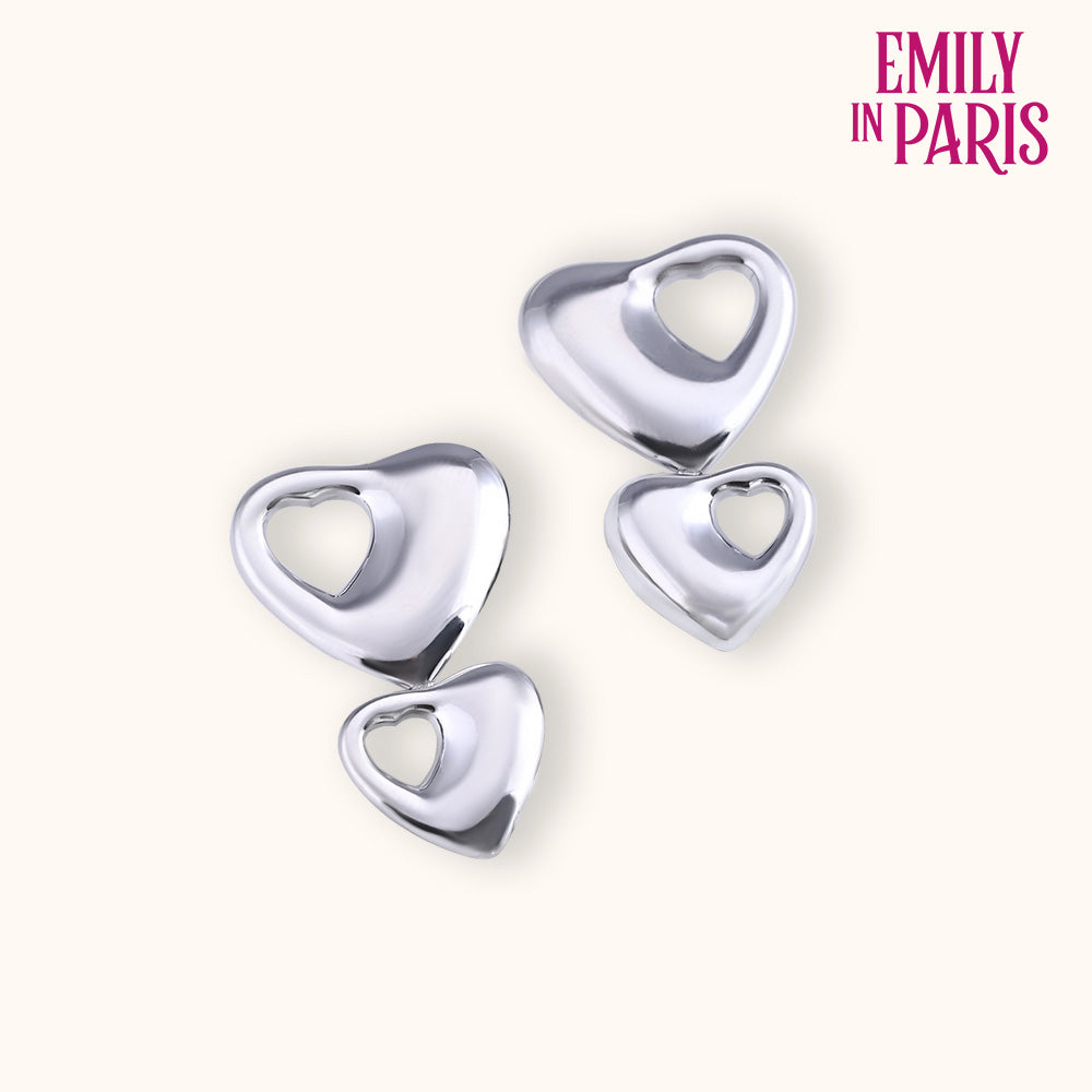 Elegant Heart Charms Drop Earrings