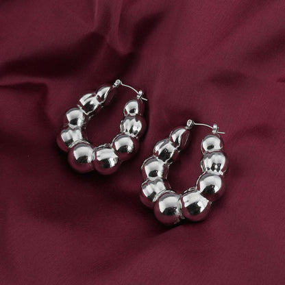 Silver Bubble Hoop Earrings
