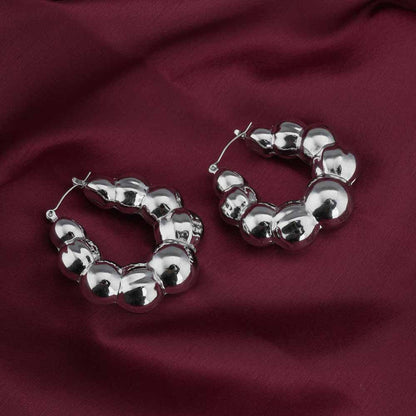Silver Bubble Hoop Earrings