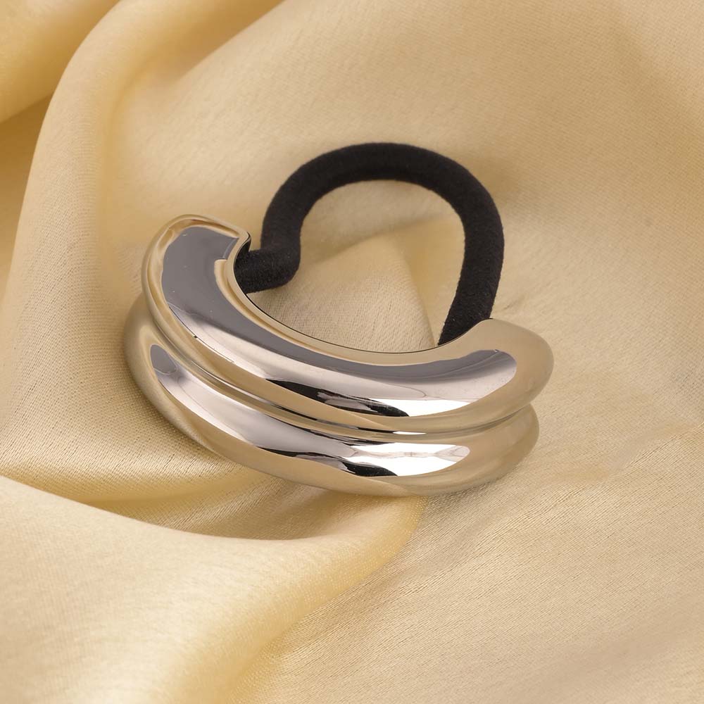 Double Curve Hair Tie | Silver