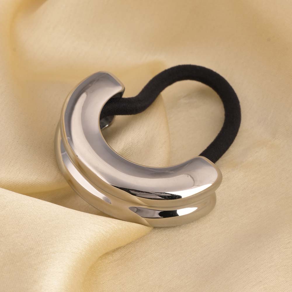 Double Curve Hair Tie | Silver