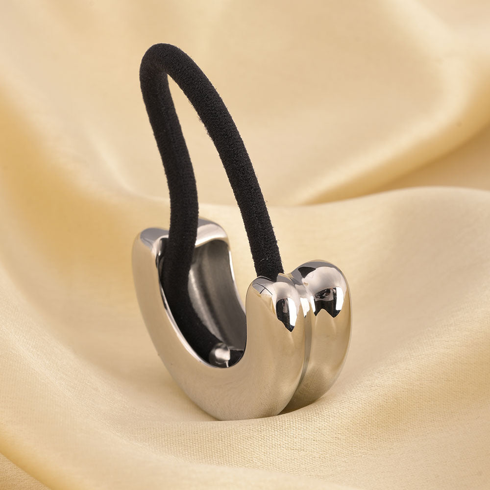 Double Curve Hair Tie | Silver