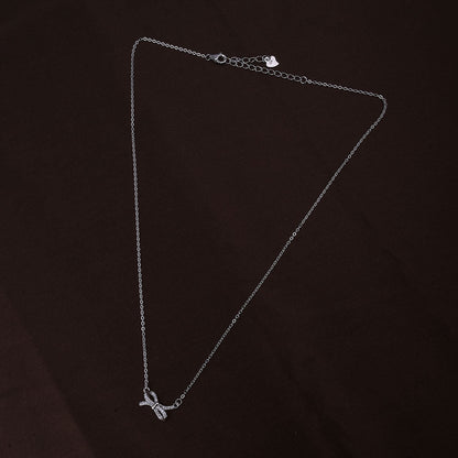 Zircon-Studded Knot Necklace | Silver