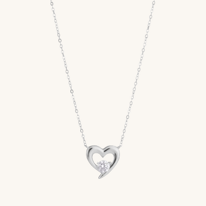 Solitaire Love Necklace | Silver