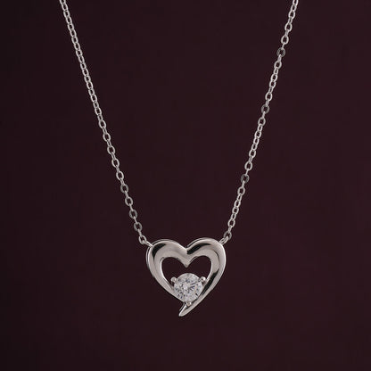 Solitaire Love Necklace | Silver